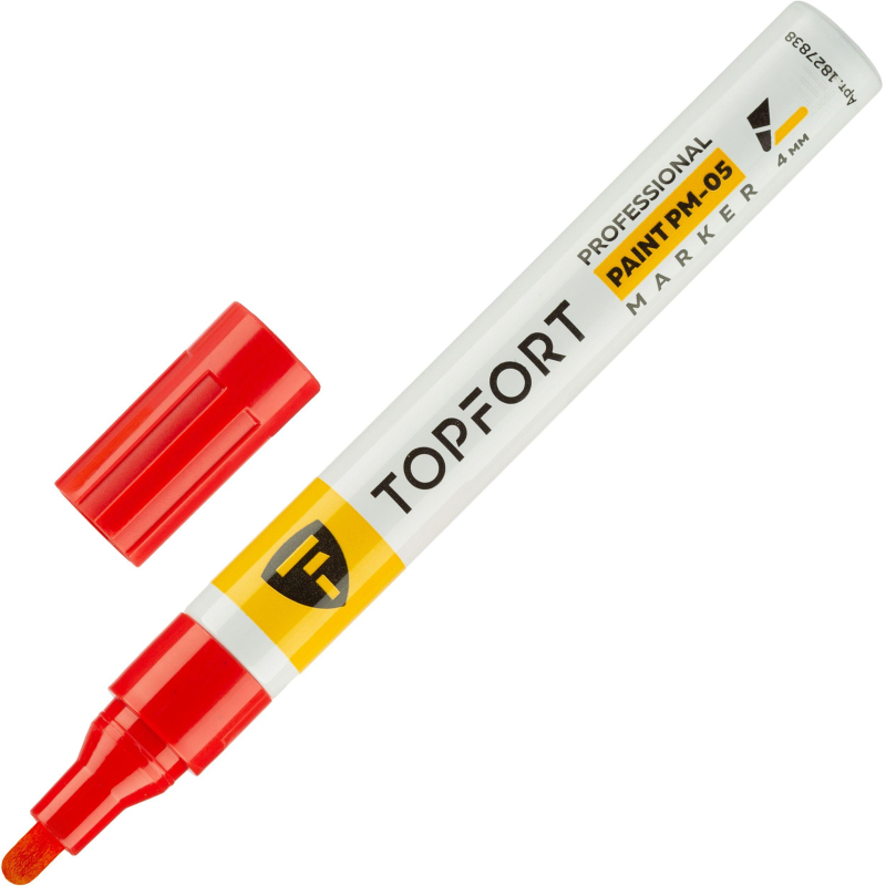 Маркер лаковый TOPFORT Paint 4 мм красный - фото 1