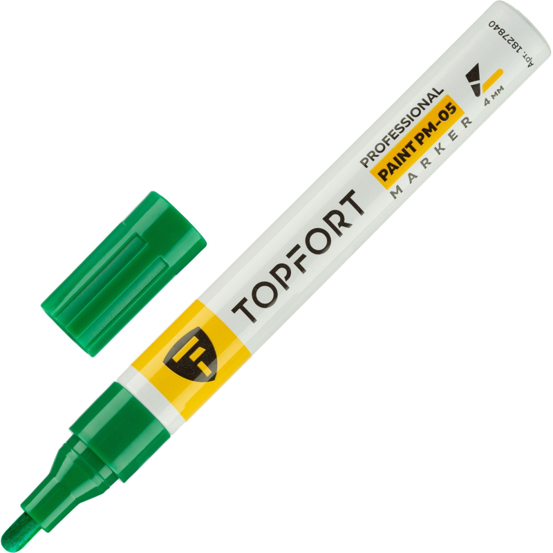 Маркер лаковый TOPFORT Paint 4 мм зеленый - фото 1