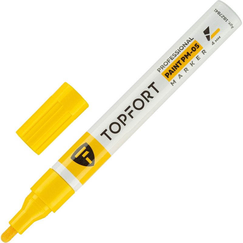 Маркер лаковый TOPFORT Paint 4 мм желтый - фото 1