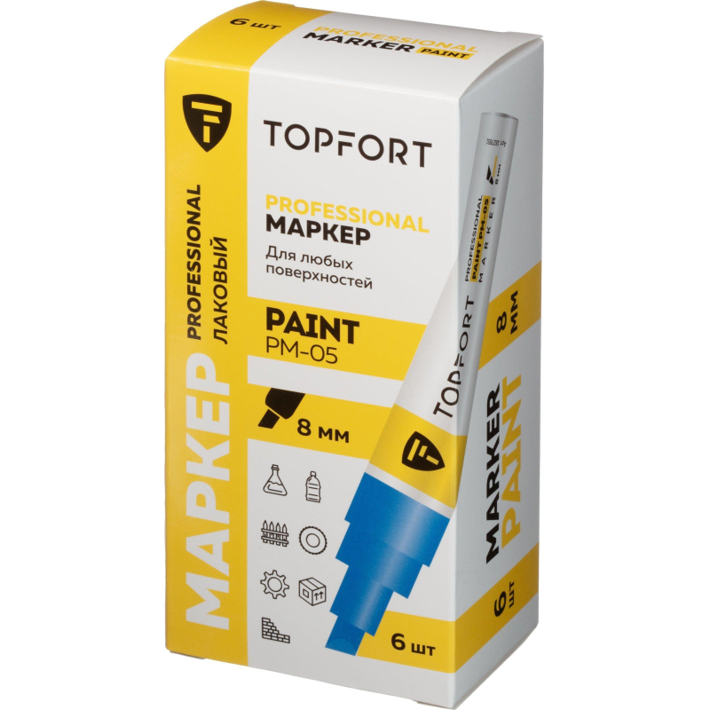 Маркер лаковый TOPFORT Paint 8 мм синий - фото 6