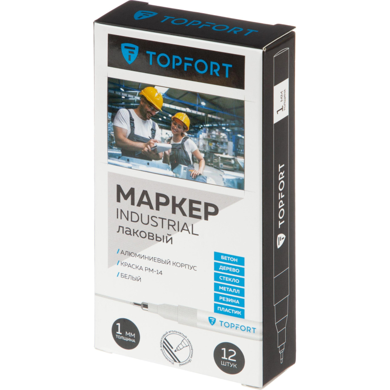 Маркер лаковый TOPFORT Industrial 1 мм белый - фото 6