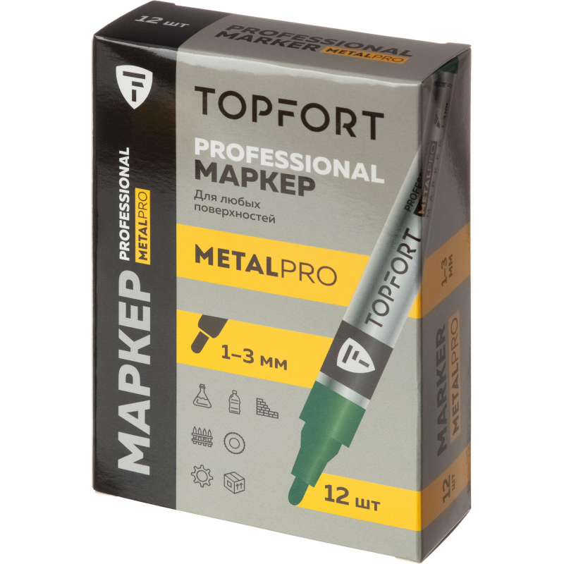 Маркер для металла TOPFORT MetalPro 1-3 мм зеленый - фото 6