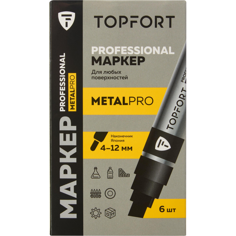 Маркер для металла TOPFORT MetalPro 4-12 мм черный - фото 5