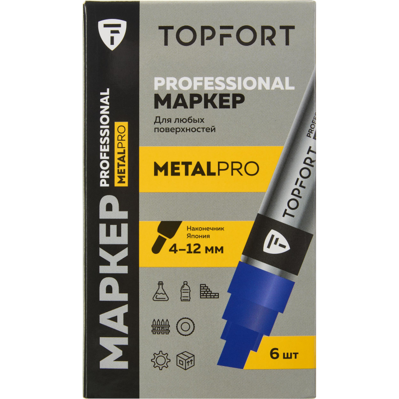 Маркер для металла TOPFORT MetalPro 4-12 мм синий - фото 5