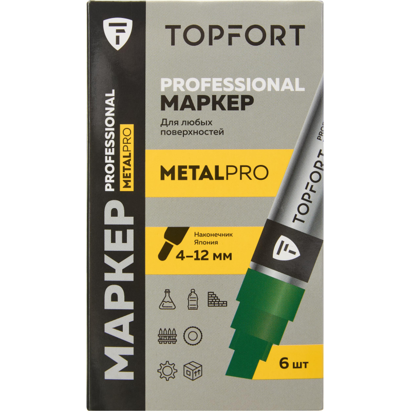 Маркер для металла TOPFORT MetalPro 4-12 мм зеленый - фото 5