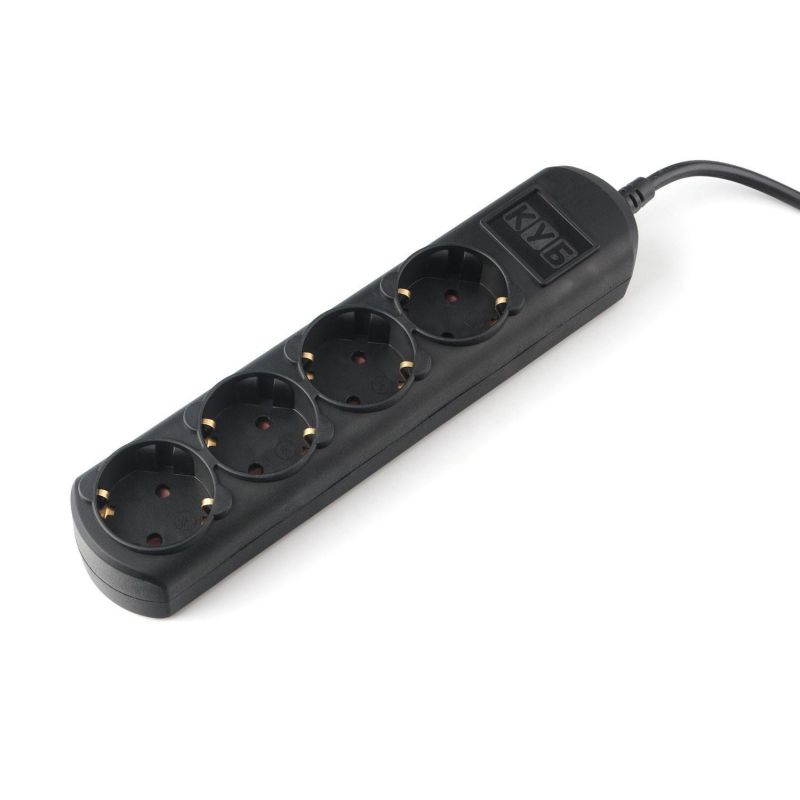 Удлинитель Power Cube 1,5м, 4р, без выкл., 10А черн. (PC-1B-1,5M) - фото 2
