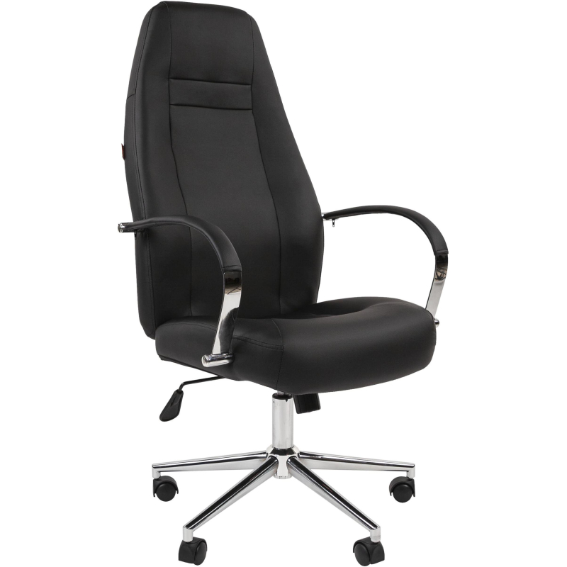 Кресло VT_EChair-555 TPU кожзам черный хром N - фото 1