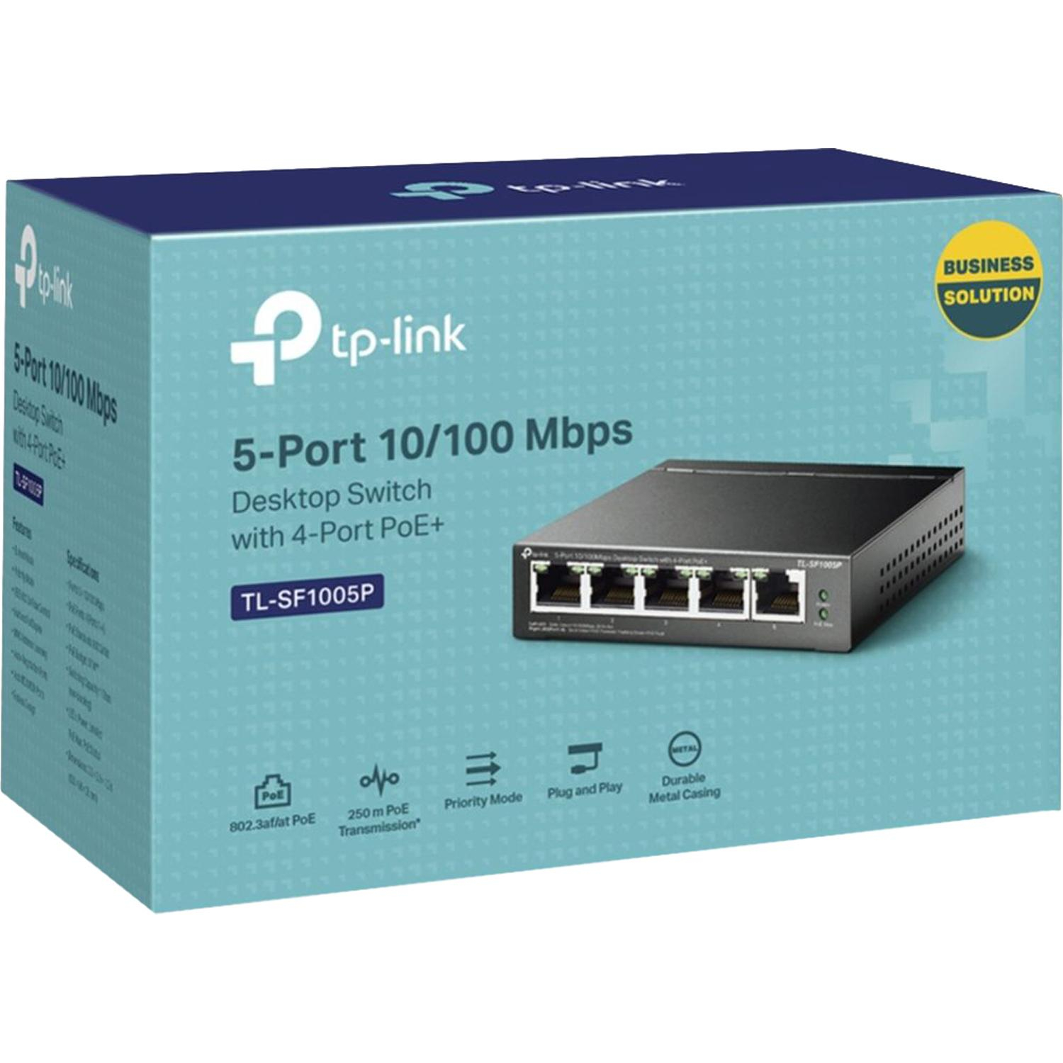 Коммутатор TP-Link /TL-SF1005P/ 5x100Mb 4PoE 58W неуправляемый - фото 4
