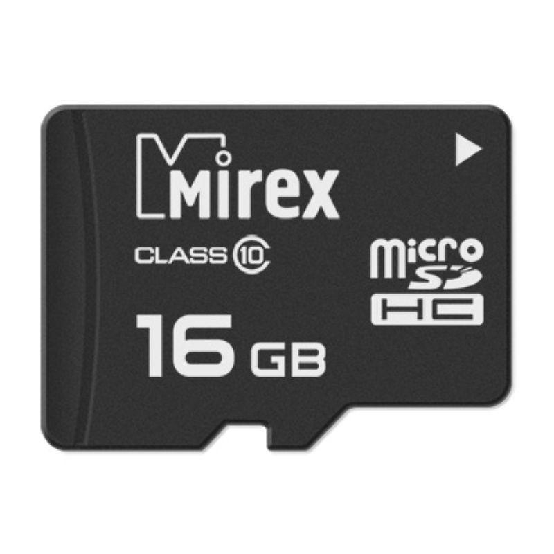 Карта памяти Mirex microSDHC 16Gb (class 10), шт (13612-MC10SD16) - фото 1