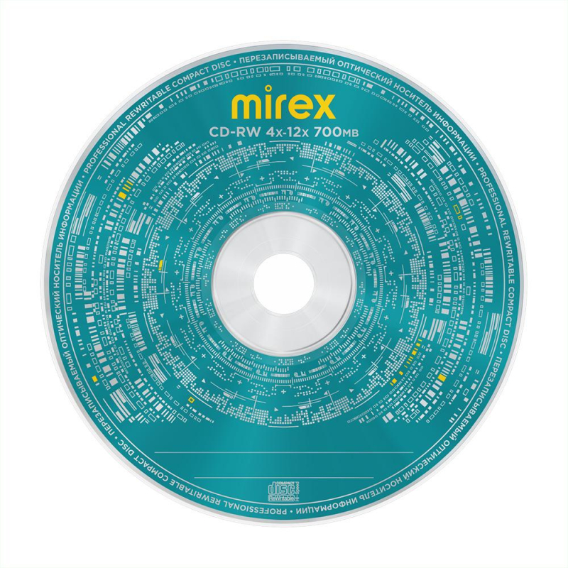 Носители информации CD-RW Mirex 700Mb 4x-12x в конверте 1/150 (UL121002A8C) - фото 2