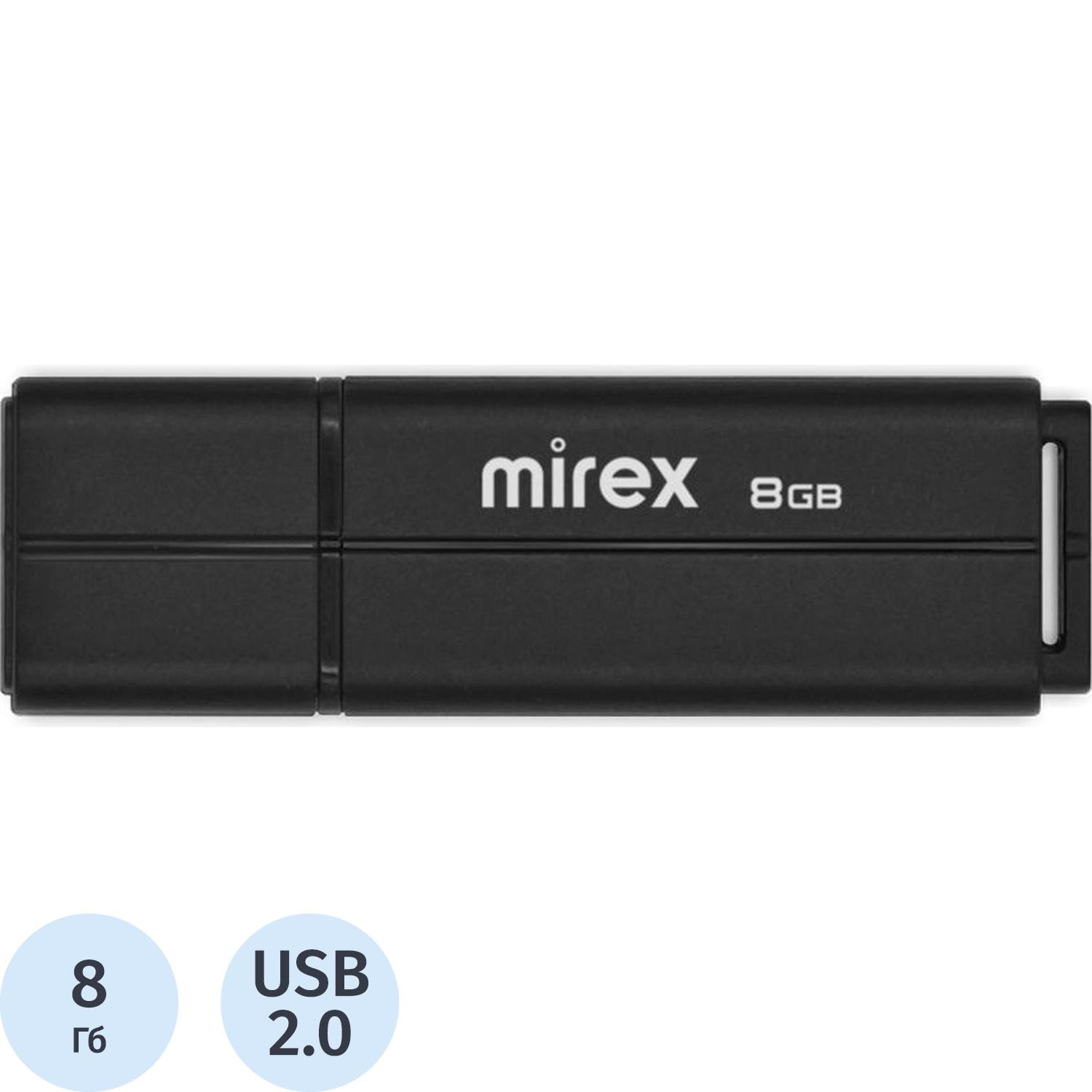 Флеш-память Mirex USB LINE BLACK 8Gb (13600-FMULBK08 ) - фото 1