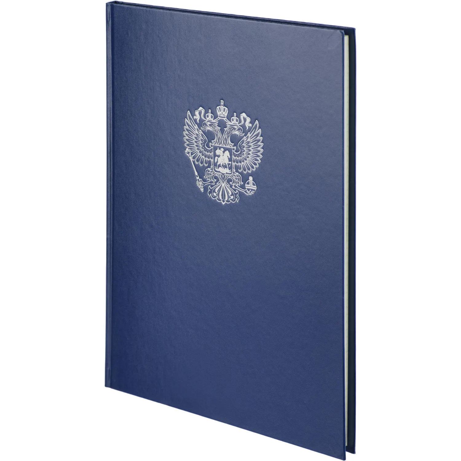Книга учета Герб А4 96л в клетку блок офсет.бумвинил синий - фото 2