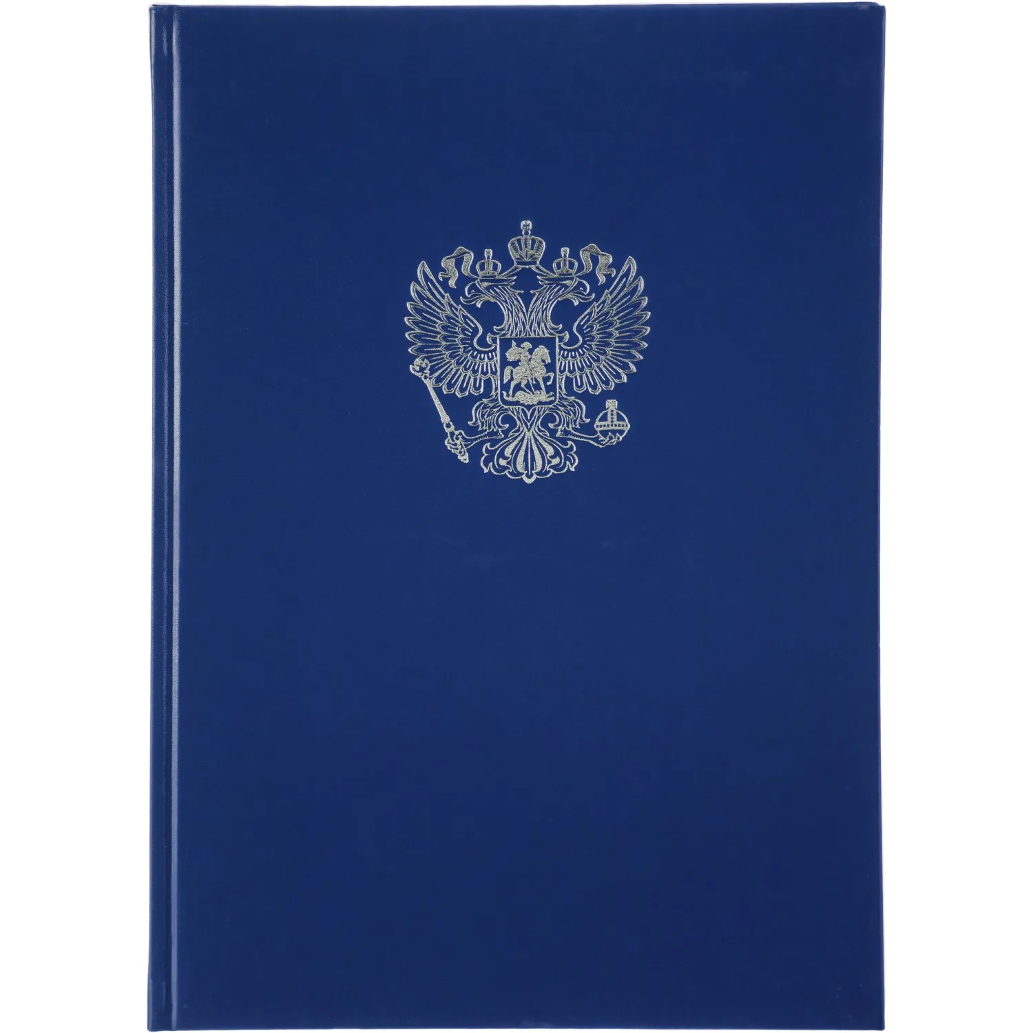 Книга учета Герб А4 96л в клетку блок офсет.бумвинил синий - фото 6