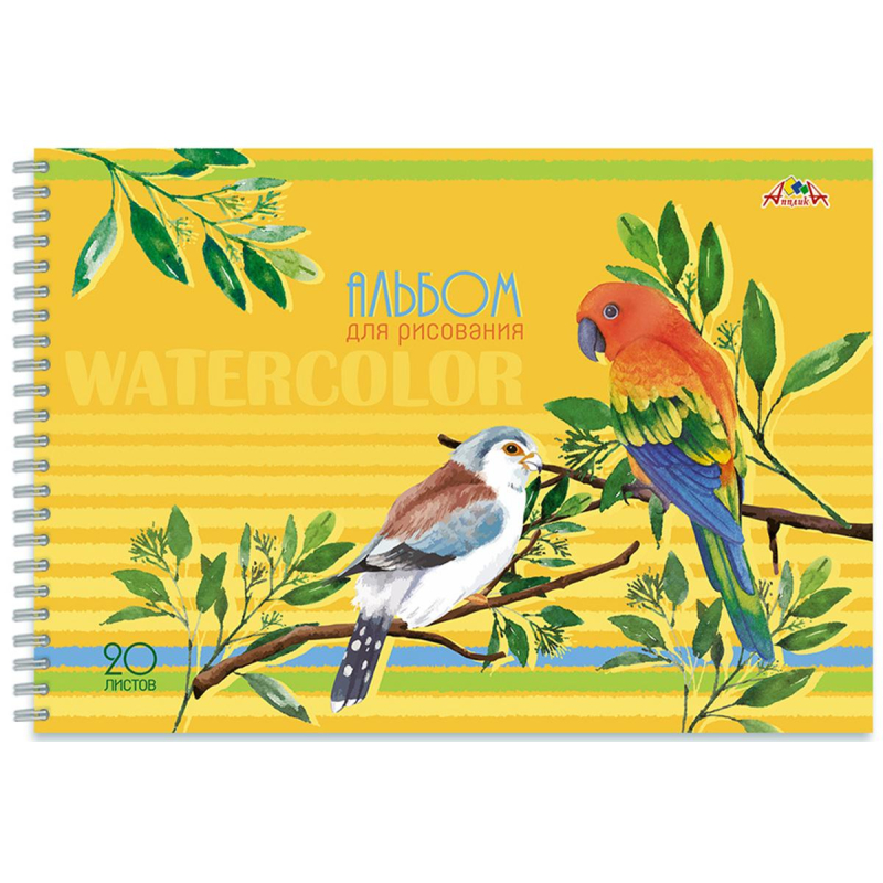 Альбом для рисования 20л А4 гребень Птицы мелов.карт 4шт/уп С0526-44 - фото 1