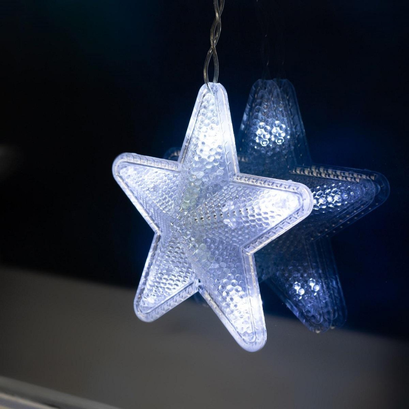 Гирлянда светодиодная Бахр 2.4x0.9м Звездоч,IP20,186LED,бел,8реж 4356974 - фото 2