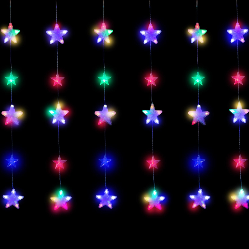 Гирлянда светодиодная Бахр 2.4x0.9м Звездочки,IP20,186LED,муль,8реж 4356973 - фото 1
