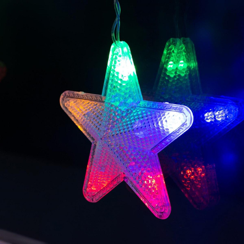 Гирлянда светодиодная Бахр 2.4x0.9м Звездочки,IP20,186LED,муль,8реж 4356973 - фото 2