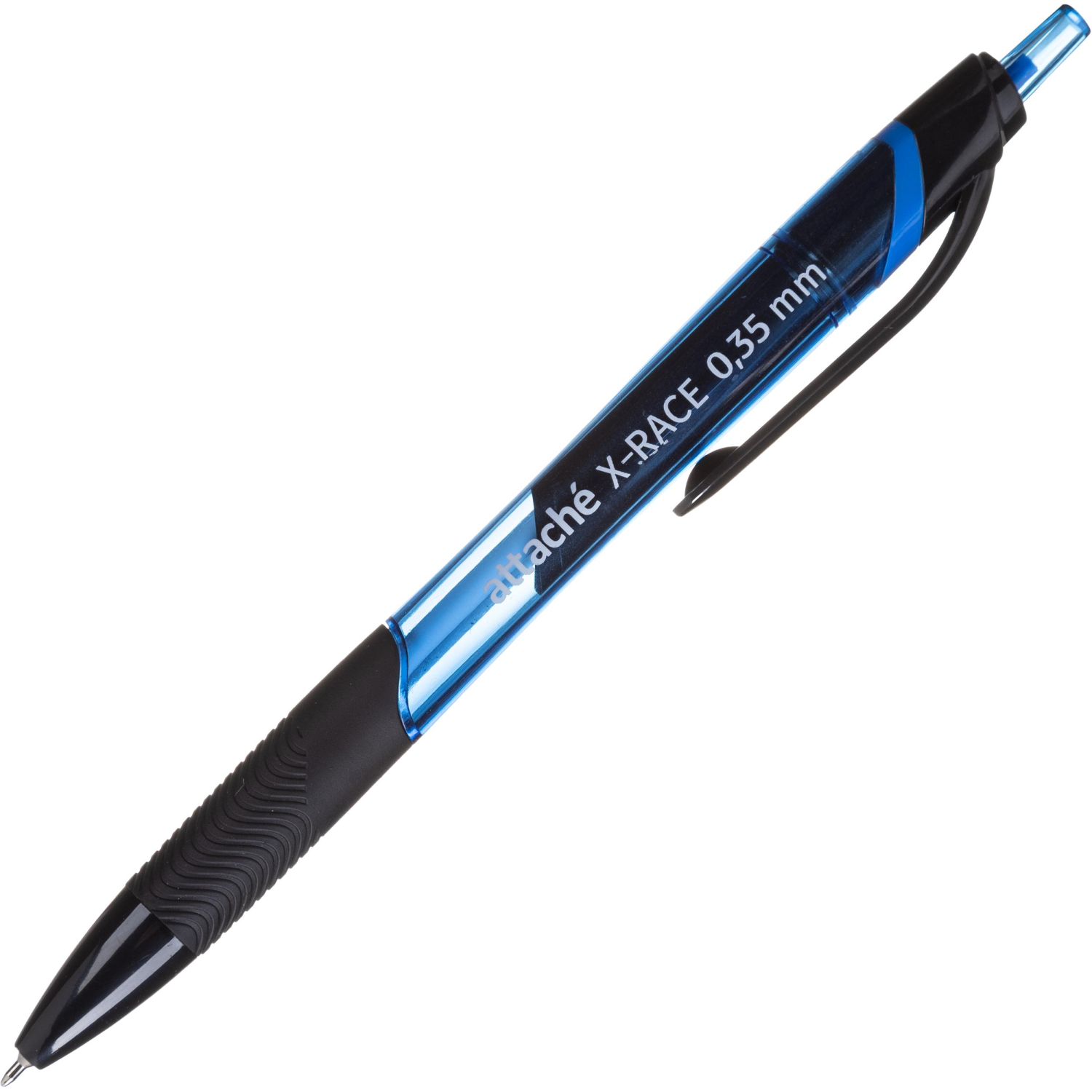 Ручка шариковая автомат. Attache X-Race лин 0,35мм масл, с манж,синяя - фото 1