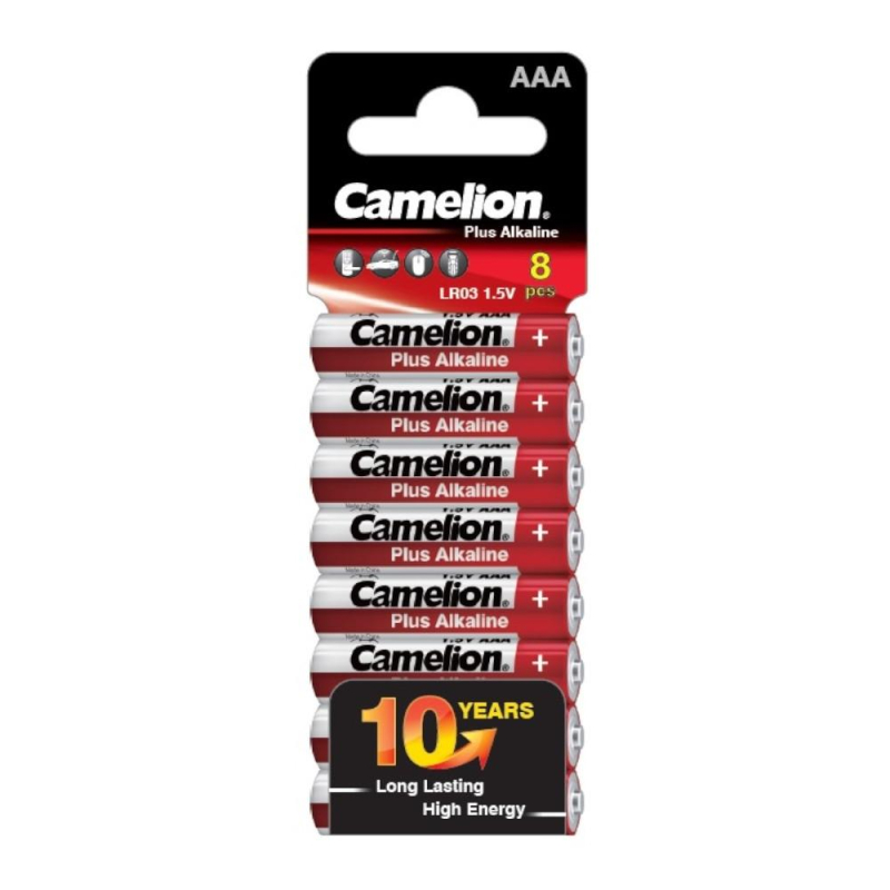 Батарейка Camelion Plus Alkaline 8шт/бл (LR03-SP8, 1.5В) (14861) - фото 1