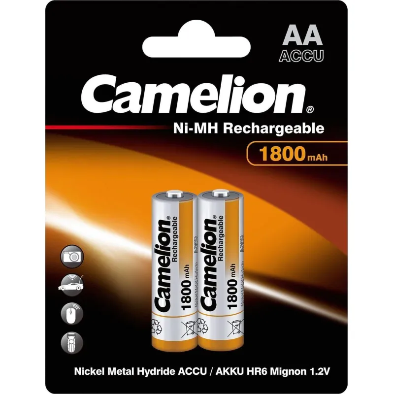 Аккумулятор Camelion AA-1800mAh 2шт/бл(NH-AA1800BP2,1.2В) (3001) - фото 1