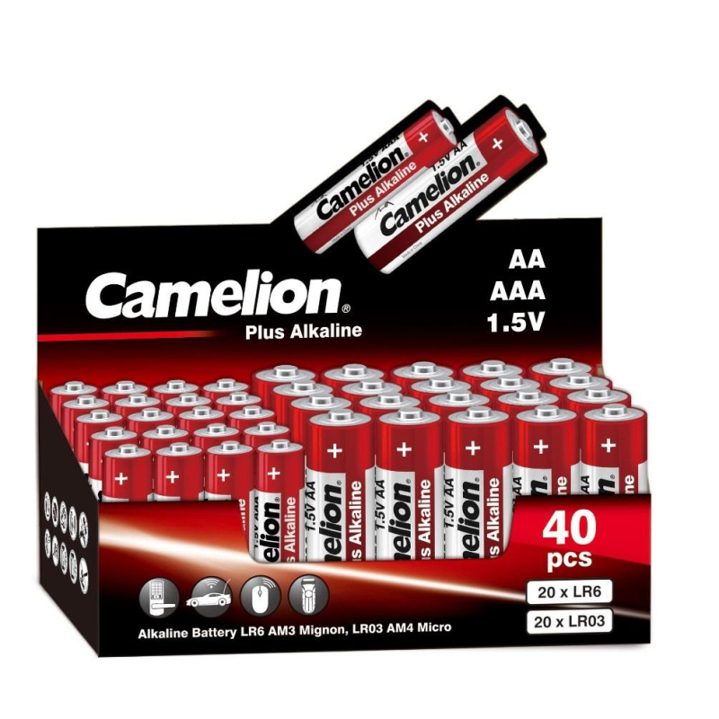 Батарейка Camelion Plus Alkaline COMBO40 40шт/бл 20LR6 + 20LR03-CB(14981) - фото 1