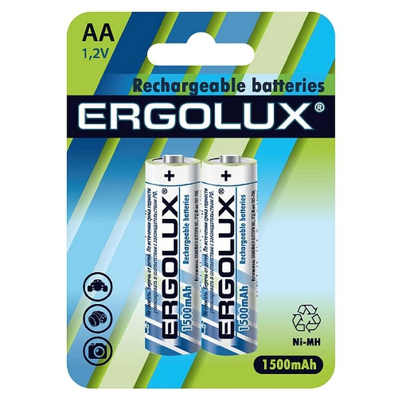 Аккумулятор Ergolux AA-1500mAh Ni-Mh 2шт/бл(NHAA1500BL2,1.2В)(12975) - фото 1