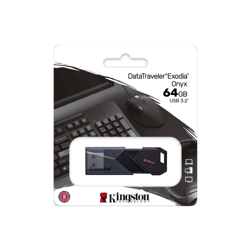 Флеш-память Kingston DataTraveler Exodia Onyx, 64GB, USB 3.2 Gen 1 - фото 3
