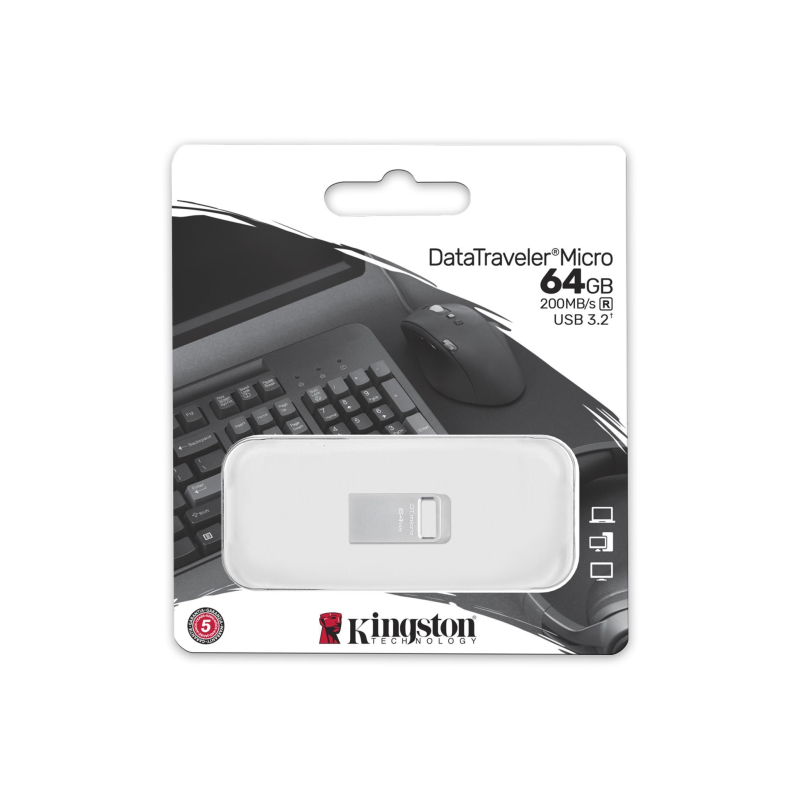 Флеш-память Kingston DataTraveler Micro G2, 64 Гб, USB 3.2, до 200 МБ/с - фото 3