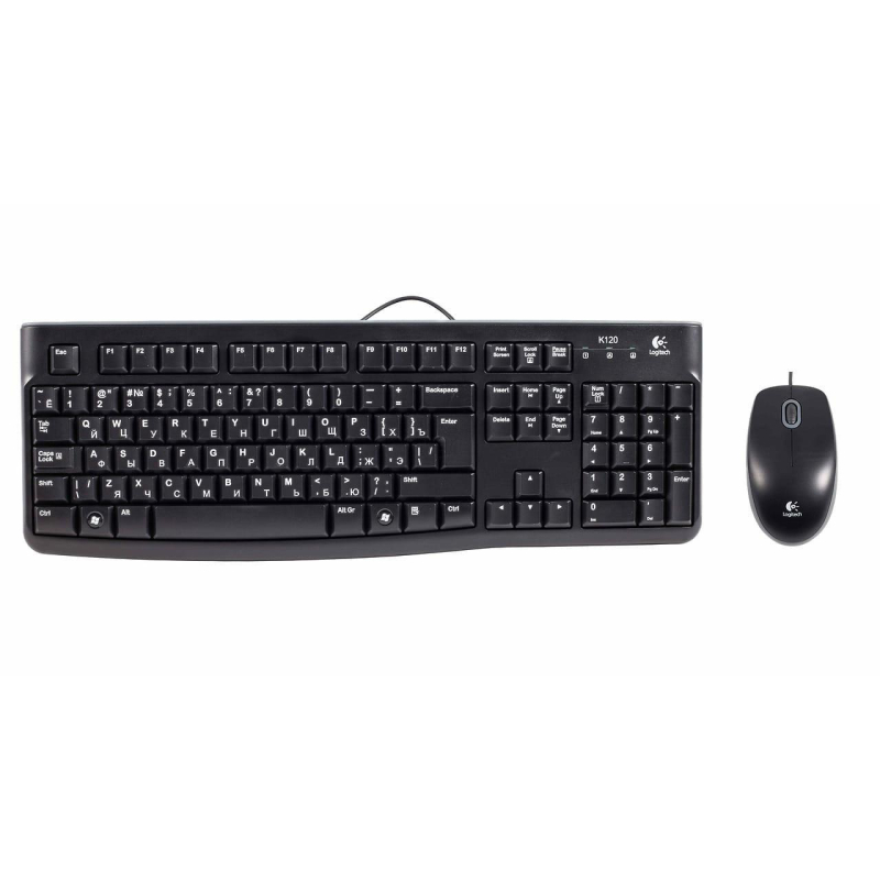 Набор клавиатура+мышь Logitech MK120, Black, ориг РУС грав (920-002561) - фото 1