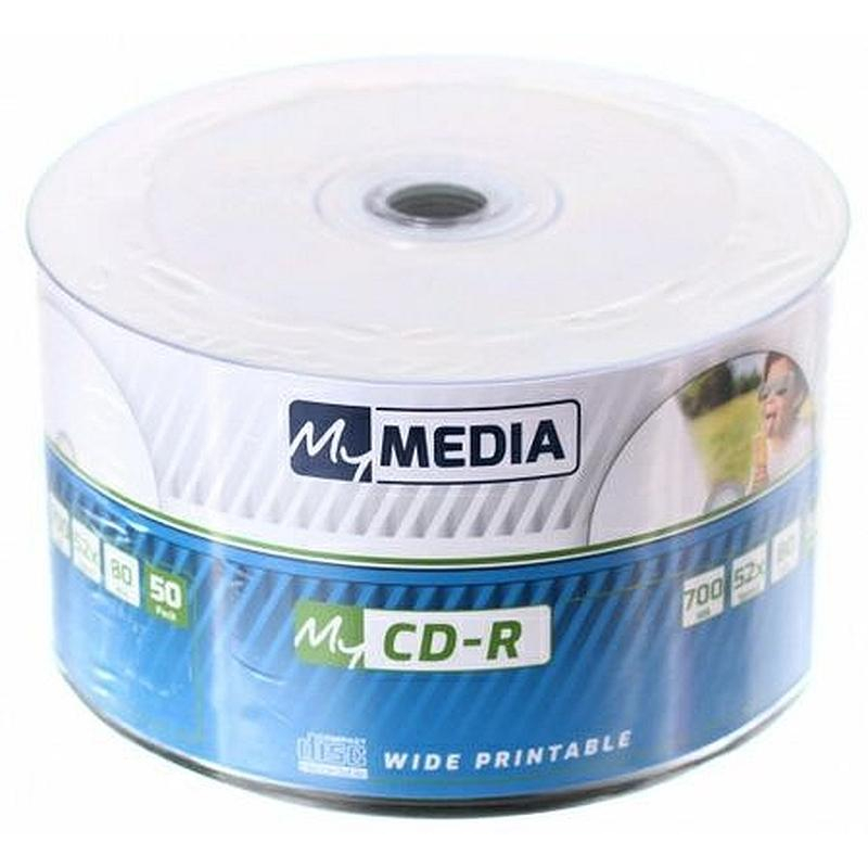 Носители информации CD-R MyMedia 700Mb 52x (50шт/уп) Printable (69206) - фото 1