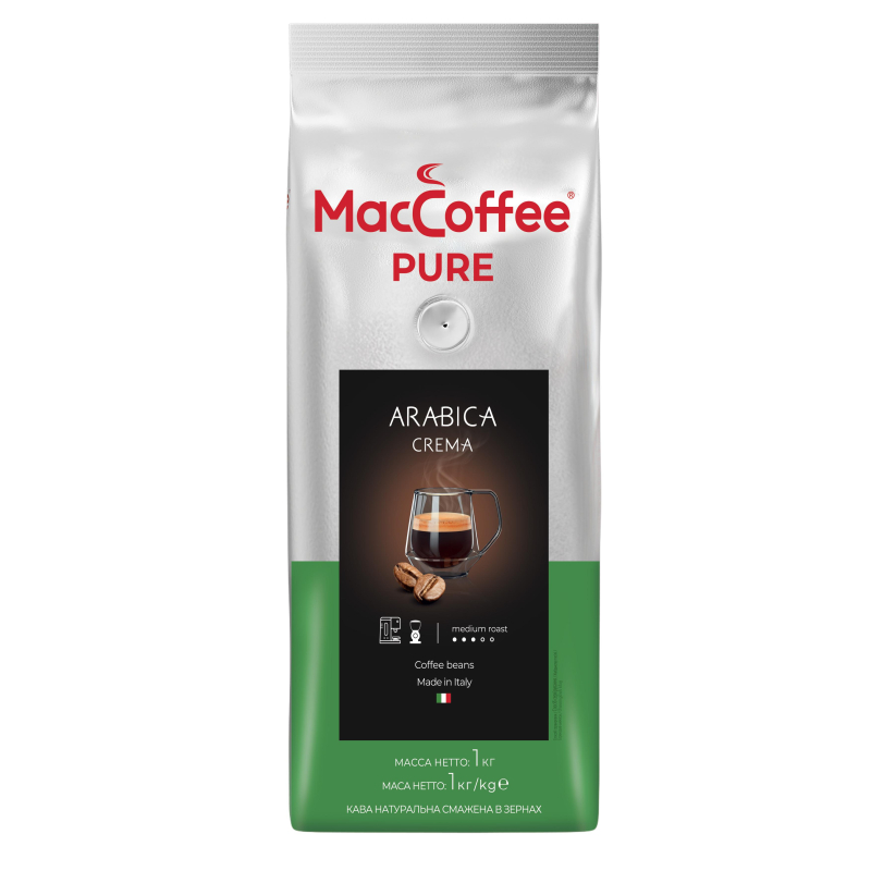 Кофе в MacCoffee PURE Arabica Crema зернах , 1 кг - фото 2