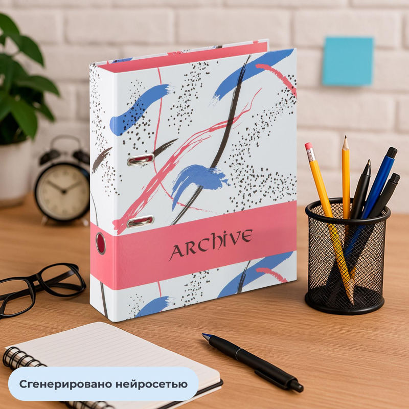 Папка-регистратор 75мм Attache Archive розов мат лам/ лам бум б/угол - фото 10