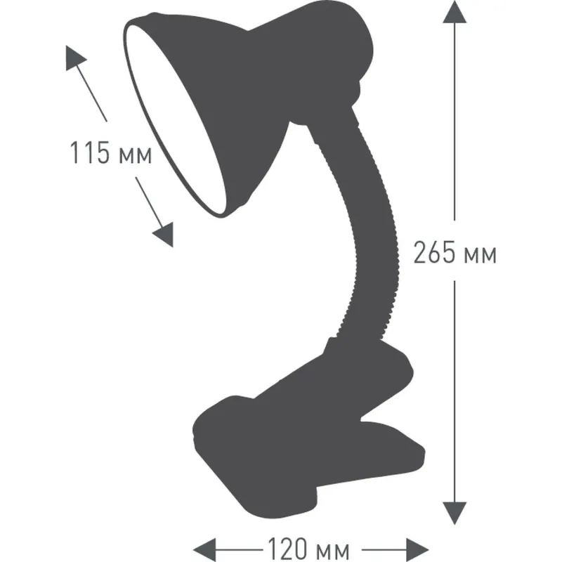 Светильник Ultraflash UF-320P C02 черный с прищепкой, 230В, 60Вт, E27 - фото 5
