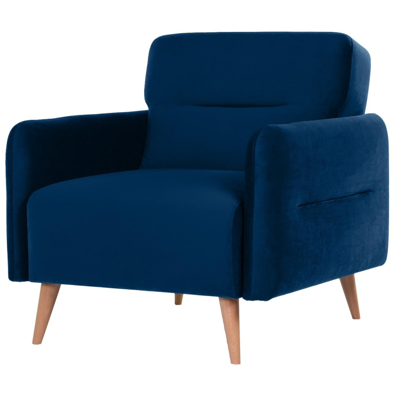 Кресло 0MX_ХД Finsoffa HYGGE Relax 1, раскл. тк. велюр Formula 788 т.синий - фото 1