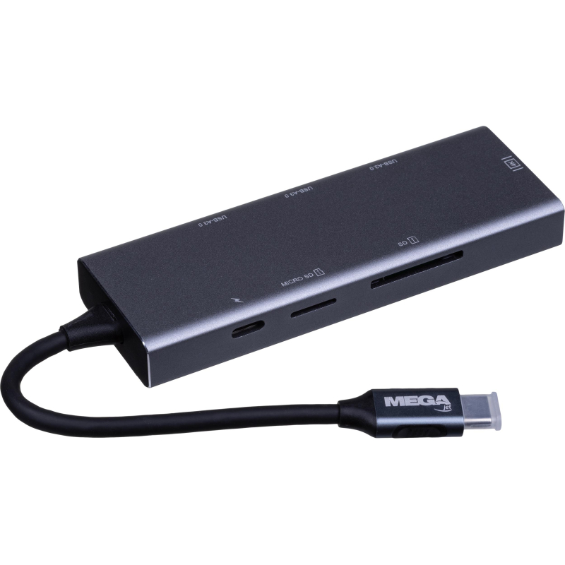 Разветвитель USB ProMega Jet HS002 USBх3/HDMIх1/microSDx1/TFcardx1/Серый - фото 1