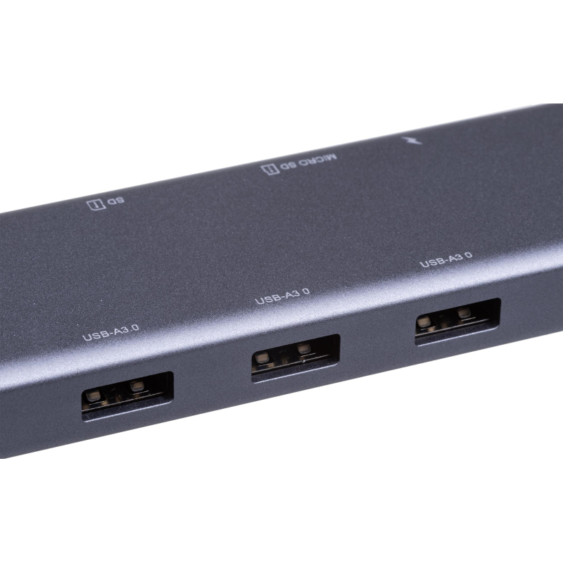 Разветвитель USB ProMega Jet HS002 USBх3/HDMIх1/microSDx1/TFcardx1/Серый - фото 4