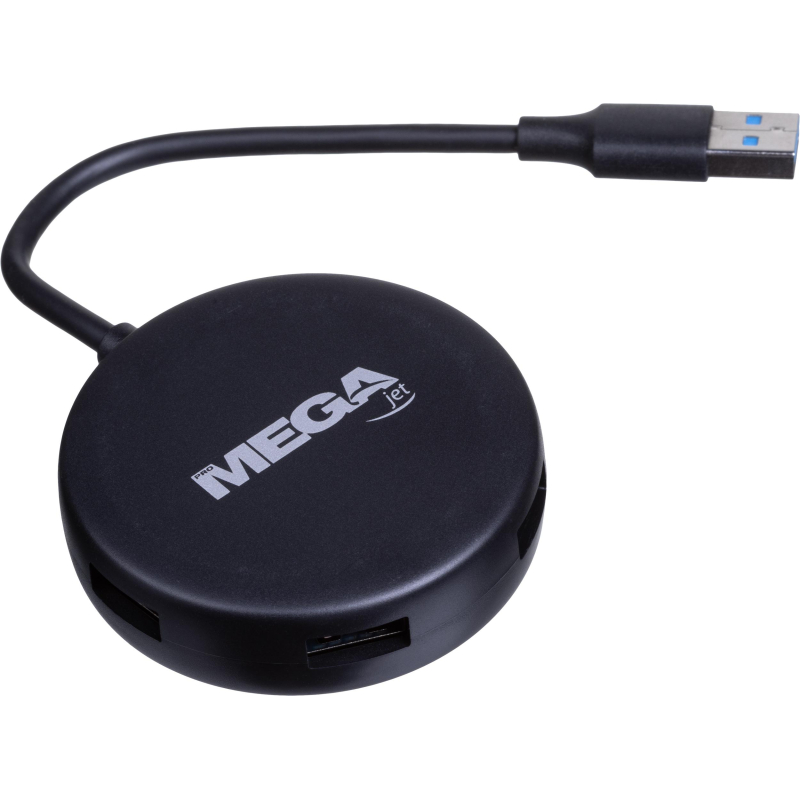 Разветвитель USB  HS004 USB 3.0x4/черный - фото 1