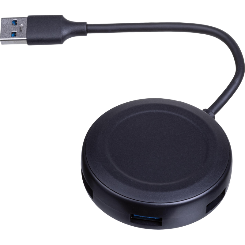 Разветвитель USB  HS004 USB 3.0x4/черный - фото 13