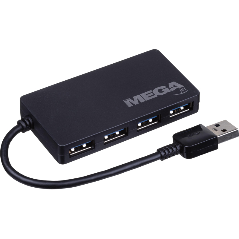 Разветвитель USB  HS005 USB 3.0x4/черный - фото 1