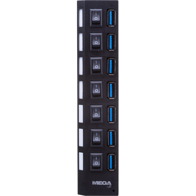 Разветвитель USB  HS006 выключатель/USB 3.0x7/черный - фото 3