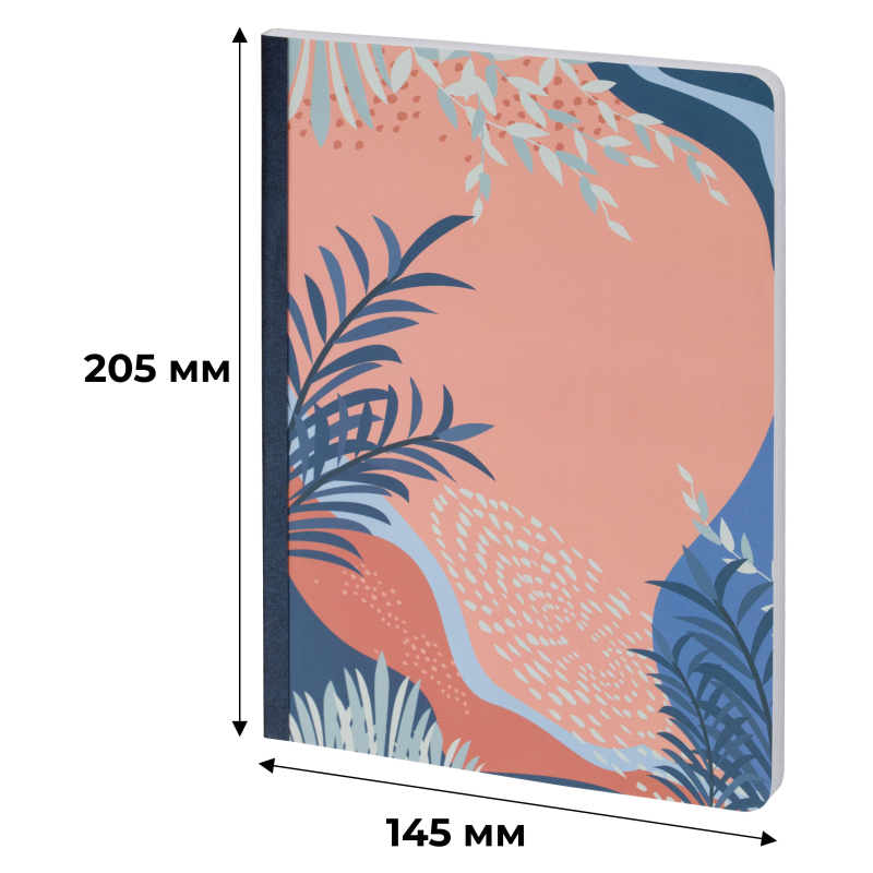 Тетрадь общая  Attache Selection Navy nature Персиковый А5 80л клетка, ШКС - фото 2