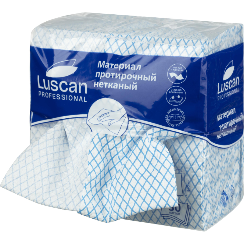 Материал протирочный нетканый Luscan Prof синий 110г 33,5х34,5см 30л/уп - фото 4