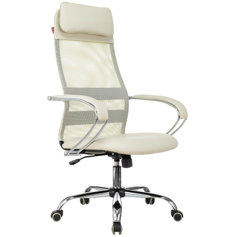 Кресло VB_EChair-655 SL TPU_BG сетка/экокожа бежевый хром - фото 1
