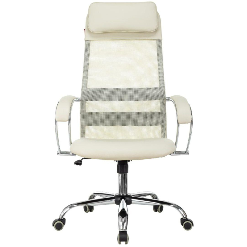 Кресло VB_EChair-655 SL TPU_BG сетка/экокожа бежевый хром - фото 2