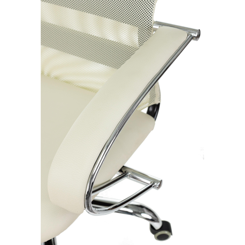 Кресло VB_EChair-655 SL TPU_BG сетка/экокожа бежевый хром - фото 5
