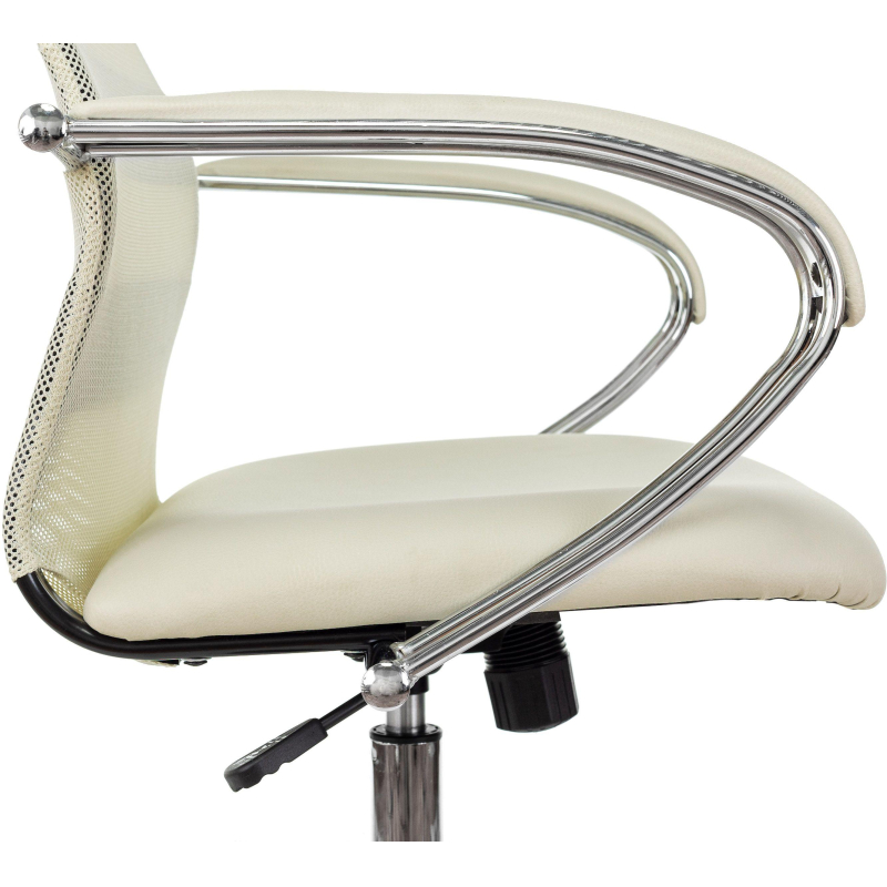 Кресло VB_EChair-655 SL TPU_BG сетка/экокожа бежевый хром - фото 7