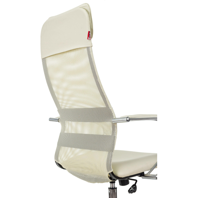 Кресло VB_EChair-655 SL TPU_BG сетка/экокожа бежевый хром - фото 8