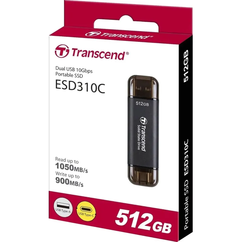 Портативный SSD накопитель Transcend 512Gb, USB 10Gbps Чер TS512GESD310C - фото 2