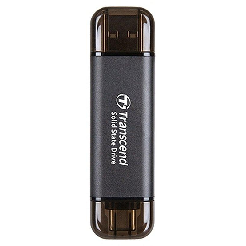 Портативный SSD Transcend 1Tb, USB 10Gbps, Type-C/Type-A, Черный - фото 1