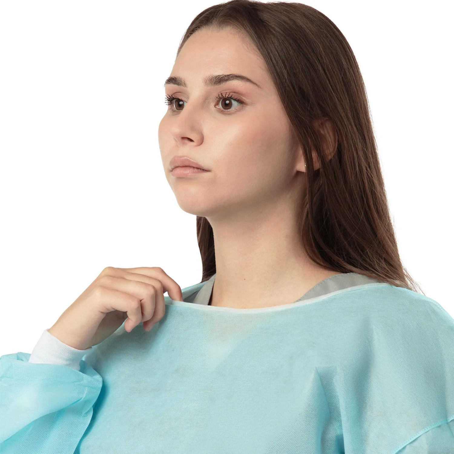 Халат хирург. н/с  140см, пл.42, голубой р-р 52-54  1шт./уп  Гекса - фото 4
